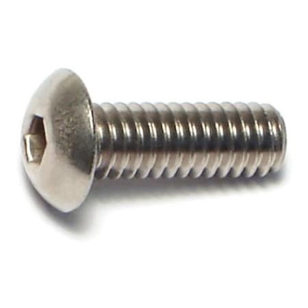 Midwest Fastener #8-32 Socket Head Cap Screw, Button-Head, 18-8 Stainless Steel, 1/2 in Length, 20 PK 72046